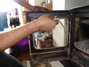 Removing door cord by hand