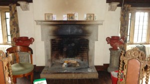 Wall stained above fire place