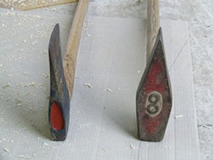 a splitting axe and a felling axe