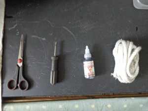 Scissors screw driver door cord door cord glue