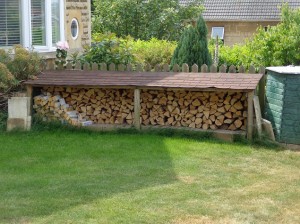 a long,low fire wood store