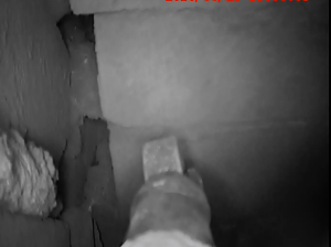 a hole in the gather part of a flue