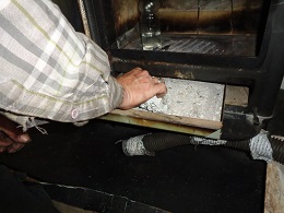 Cleaning wood burner glass dip in ash