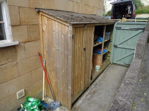 fire wood store and tool storage